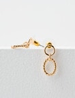 Earsense Circle & Oval Rope Drop Earrings, Imitation Gold product photo View 02 S