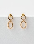 Earsense Circle & Oval Rope Drop Earrings, Imitation Gold product photo View 03 S