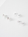 Earsense Pearl, CZ & Butterfly Trio, Imitation Silver product photo View 02 S