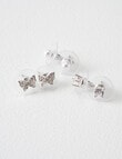 Earsense Pearl, CZ & Butterfly Trio, Imitation Silver product photo View 03 S