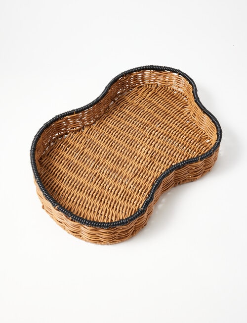 M&Co Lake Rattan Tray, Small product photo