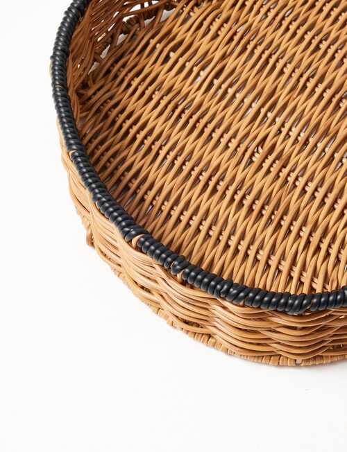 M&Co Lake Rattan Tray, Small product photo View 02 L