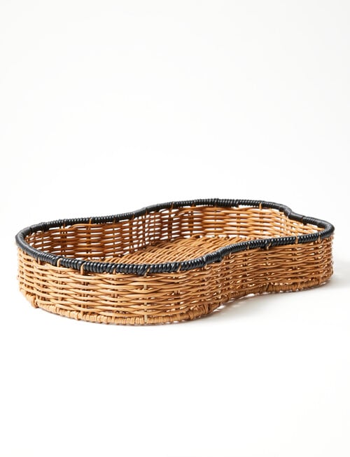 M&Co Lake Rattan Tray, Small product photo View 03 L