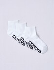 Bonds Logo Quarter Crew Sock, 3-Pack, White product photo