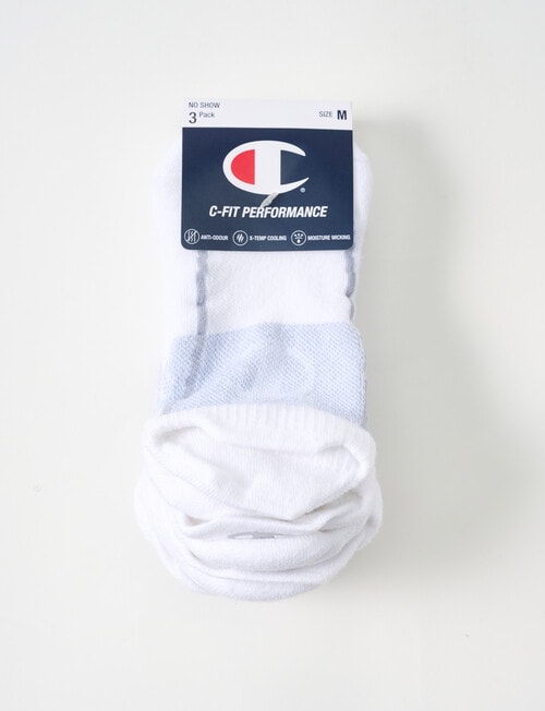 Champion C-Fit No-Show Sock, 3-Pack, White product photo View 02 L