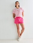 Champion High Waist Jersey Script Short, Pink product photo View 03 S