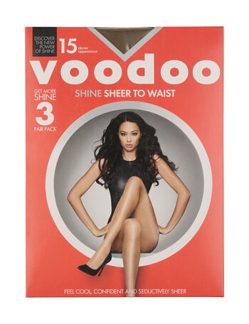 Voodoo Shine Sheer to Waist Pantyhose 15D, 3-Pack, Jabou product photo