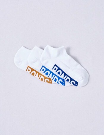 Bonds Logo Low Cut Sock, 3-Pack, White product photo