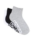 Bonds Logo Quarter Crew Sock, 3-Pack, Grey, Black & White product photo View 02 S