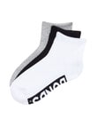 Bonds Logo Quarter Crew Sock, 3-Pack, Grey, Black & White product photo View 03 S