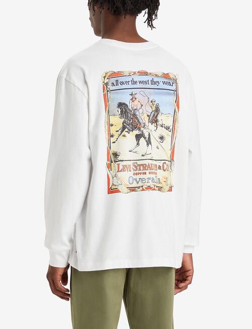 Levis Long Sleeve Graphic Western Cowboy T-Shirt, White product photo View 02 L