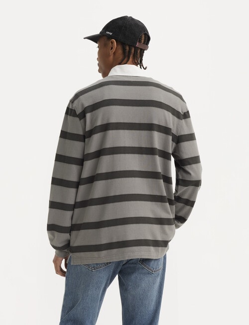 Levis Jaquard Stripe Rugby Long Sleeve T Shirt, Monogrey product photo View 03 L