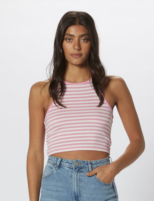 ONLY Belia Sleeveless Crop Top, Begonia Pink product photo