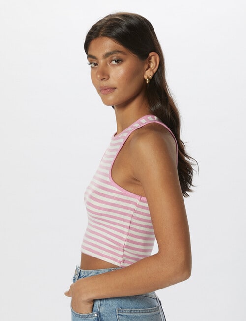 ONLY Belia Sleeveless Crop Top, Begonia Pink product photo View 03 L