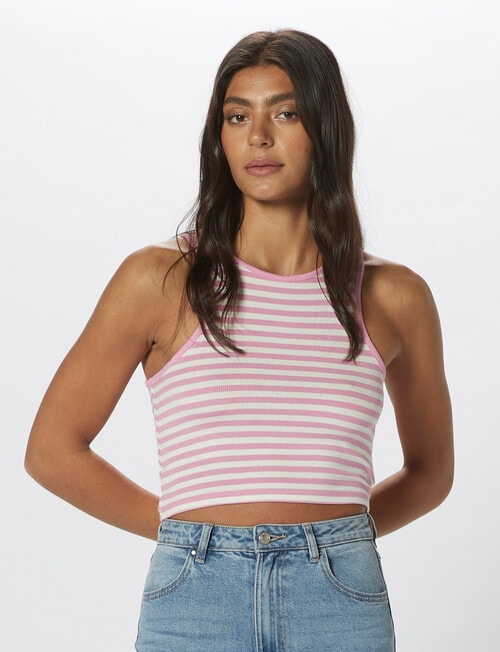 ONLY Belia Sleeveless Crop Top, Begonia Pink product photo View 04 L