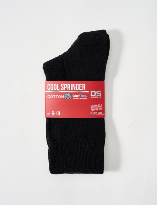 DS Socks Springer Cotton-Blend CoolMax Socks, Black product photo View 02 L
