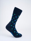 DS Socks Springer Merino-Blend Health Sock, Navy Spot product photo