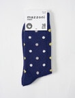 Mazzoni Merino Acrylic-Blend Spot Sock, Blue & Yellow product photo View 02 S
