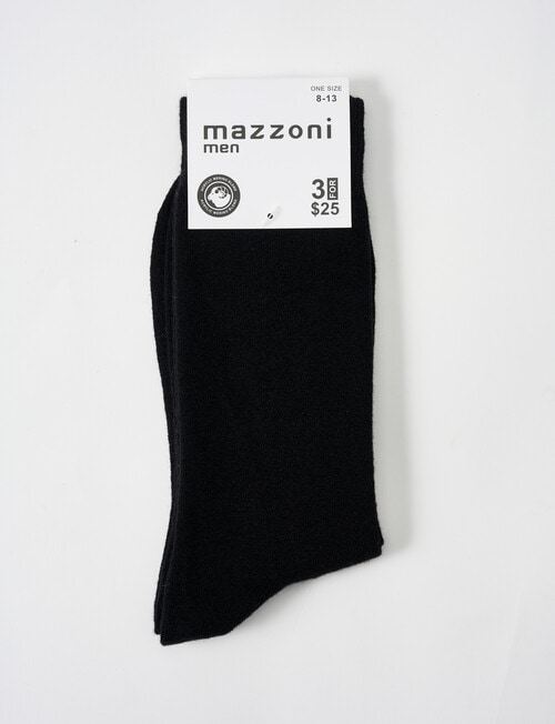 Mazzoni Merino Acrylic-Blend Sock, Black product photo View 02 L