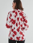 Oliver Black Collar Shirt, Red Flower product photo View 02 S