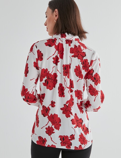 Oliver Black Collar Shirt, Red Flower product photo View 02 L