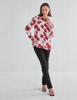 Oliver Black Collar Shirt, Red Flower product photo View 03 S