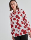 Oliver Black Collar Shirt, Red Flower product photo View 04 S