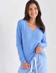 Whistle Sleep V-Neck Henley Top, Blue product photo View 05 S