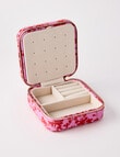 Whistle Accessories Floral Print Square Jewellery Box, Pink product photo View 02 S