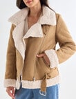 Whistle Aviator Jacket, Tan & Ivory product photo View 06 S