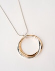 Whistle Accessories Double Molten Ring Long Necklace, Imitation Gold & Silver product photo View 02 S