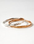 Whistle Accessories Molten Ring Bracelet Set, 2-Pack, Imitation Gold & Silver product photo View 02 S