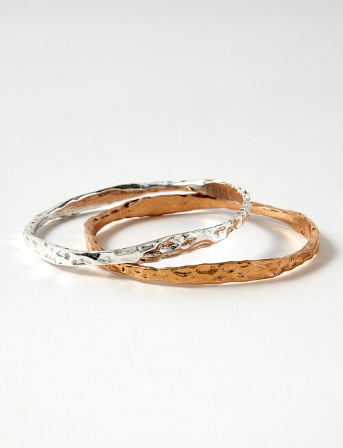 Whistle Accessories Molten Ring Bracelet Set, 2-Pack, Imitation Gold & Silver product photo View 02 L