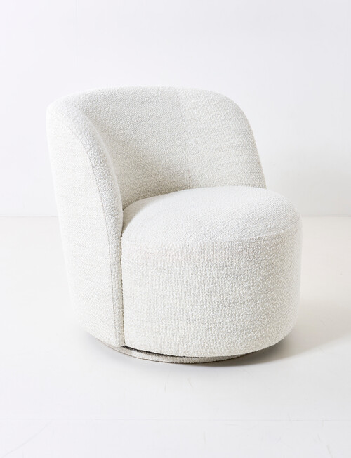 LUCA Furniture Belmont Fabric Swivel Chair, Boucle Natural product photo