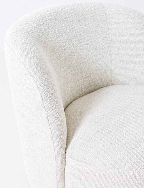 LUCA Furniture Belmont Fabric Swivel Chair, Boucle Natural product photo View 05 L