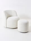 LUCA Furniture Belmont Fabric Swivel Chair, Boucle Natural product photo View 07 S