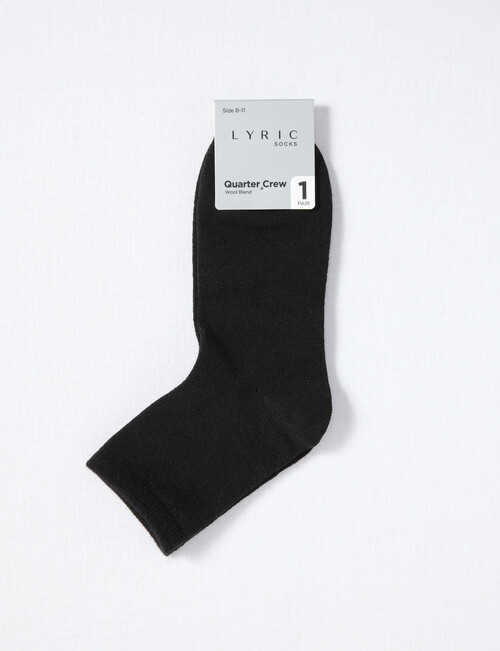 Lyric Wool Blend Q Crew Sock, 1-Pack, Black, 4-11 product photo View 02 L