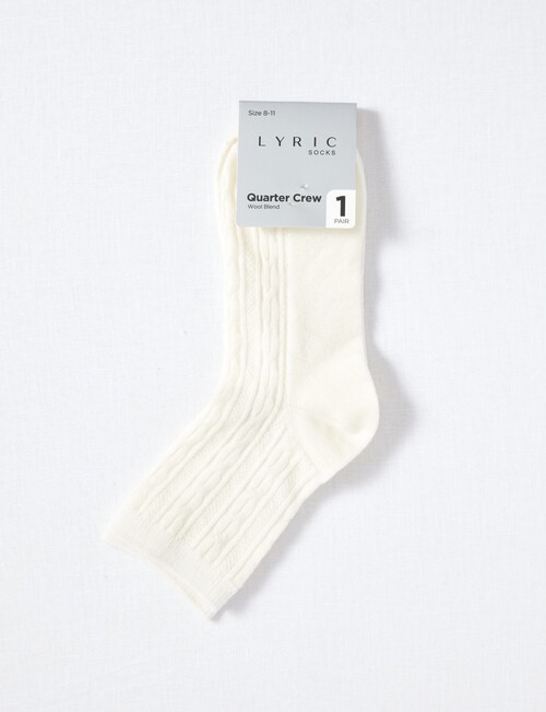 Lyric 1pk Wool Blend Cable Q Crew Cream 4-11 product photo View 02 L