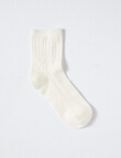 Lyric Wool Blend Cable Q Crew Socks, 1- Pack, Cream , 4-11 product photo