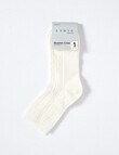 Lyric Wool Blend Cable Q Crew Socks, 1- Pack, Cream , 4-11 product photo View 02 S