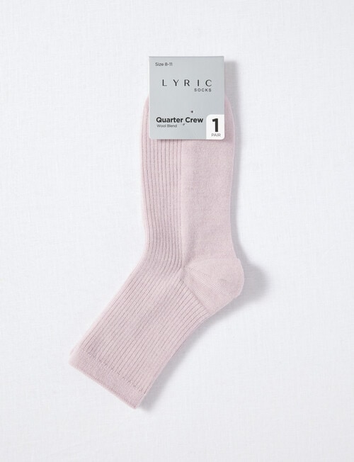Lyric Wool Blend Rib Q Crew Sock, 1-Pack, Cosmetic Pink, 4-11 product photo View 02 L