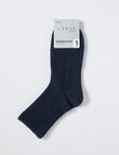 Lyric 1pk Wool Blend Cable Q Crew Navy Marle 4-11 product photo View 02 S