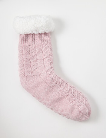 Lyric Sherpa Lined Chenile Sock, 1-Pack, Cosmetic Pink product photo