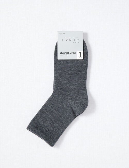 Lyric Wool Blend Q Crew Sock, 1-Pack, Charcoal Marle, 4-11 product photo View 02 L
