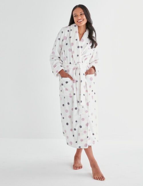 Zest Sleep Longline Robe, Pink Spot product photo View 03 L