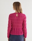 Zest Long Sleeve Textured Top, Fuchsia product photo View 02 S