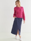 Zest Long Sleeve Textured Top, Fuchsia product photo View 03 S