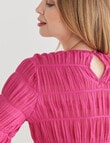 Zest Long Sleeve Textured Top, Fuchsia product photo View 04 S
