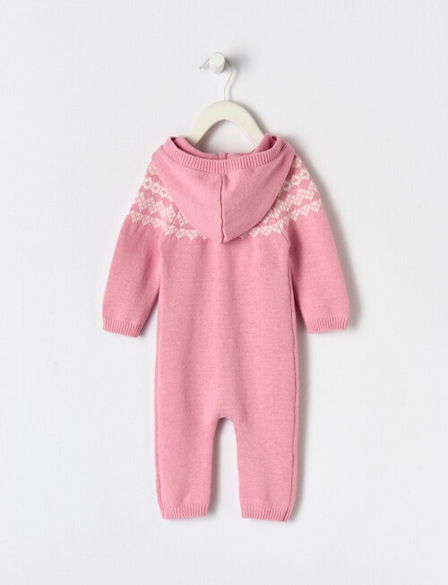 Little Bundle Knitted All in Onesie, Pink product photo View 03 L