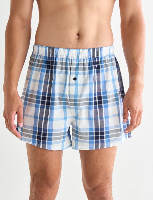 Chisel Cotton Check Boxer, 2-Pack, Burgundy & Blue product photo View 03 L